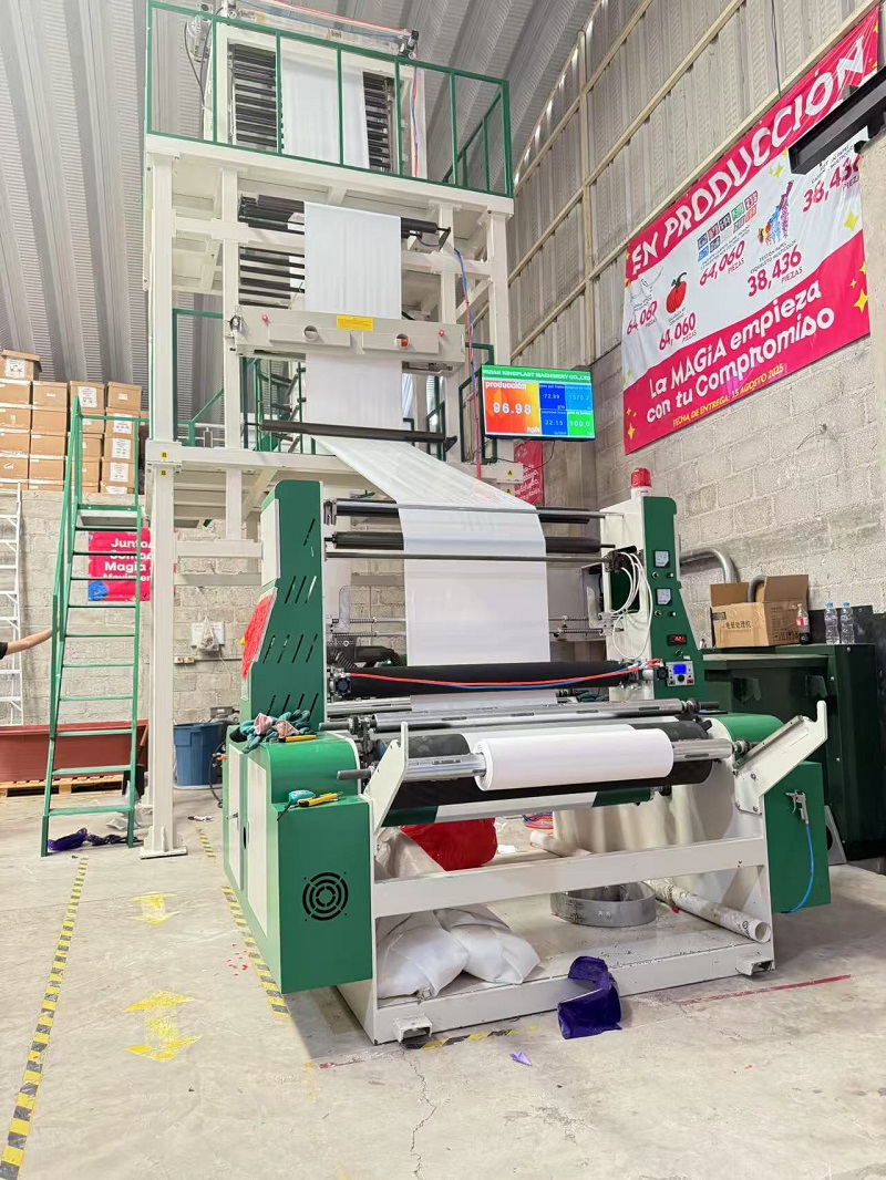 Υψηλής ταχύτητας Mono Layer Film Blowing Machine Testing Video από τον πελάτη του Μεξικού
